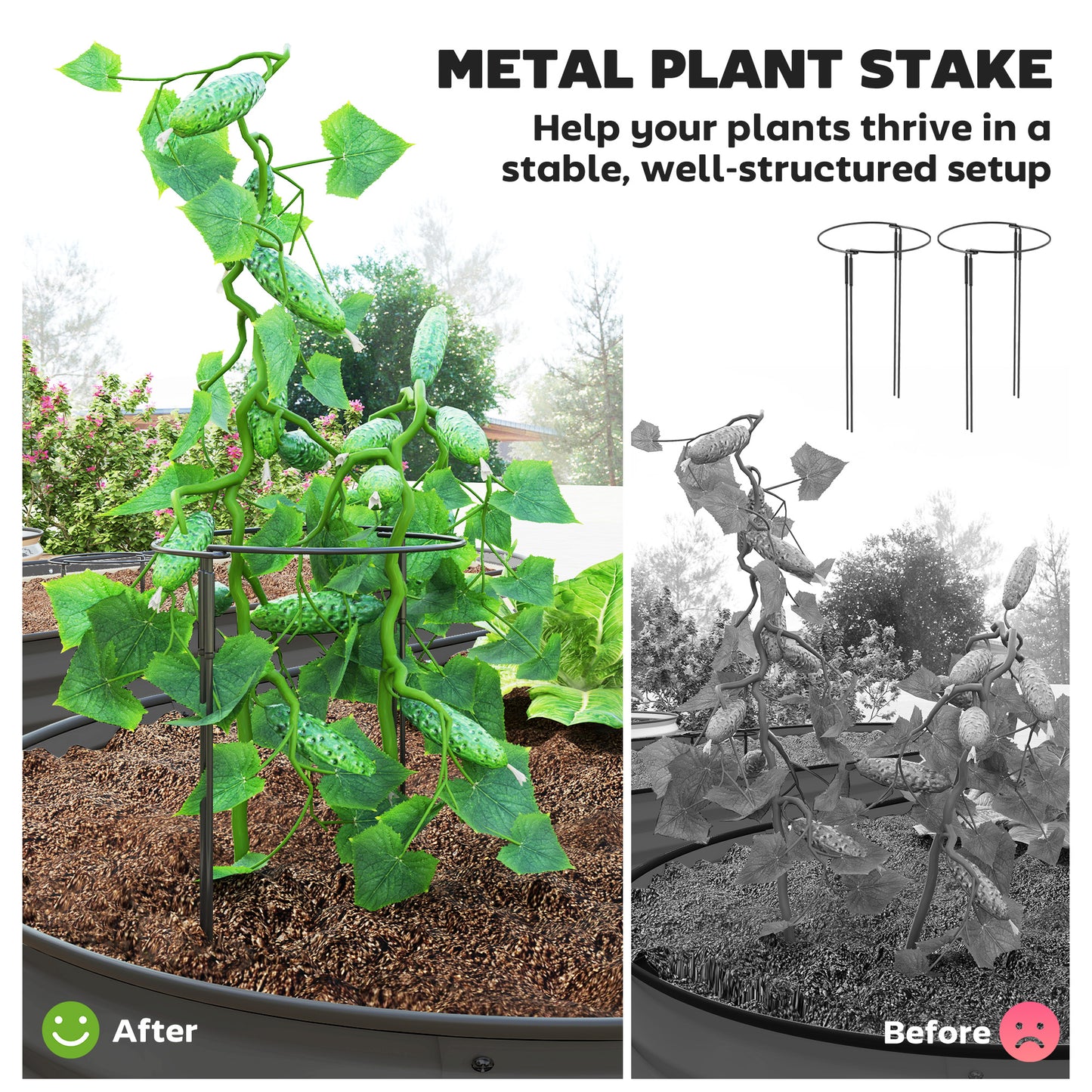 Set of Two 181 x 93cm Steel Planters