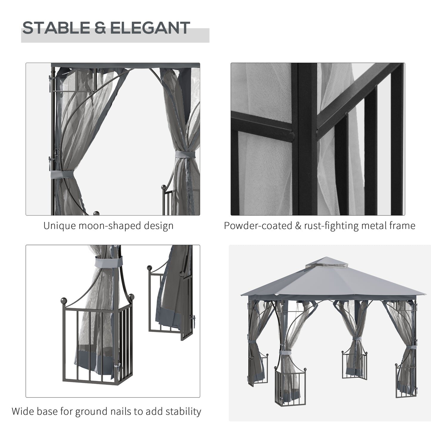 3 x 3(m) Garden Gazebo Patio Party Tent Shelter Outdoor Canopy