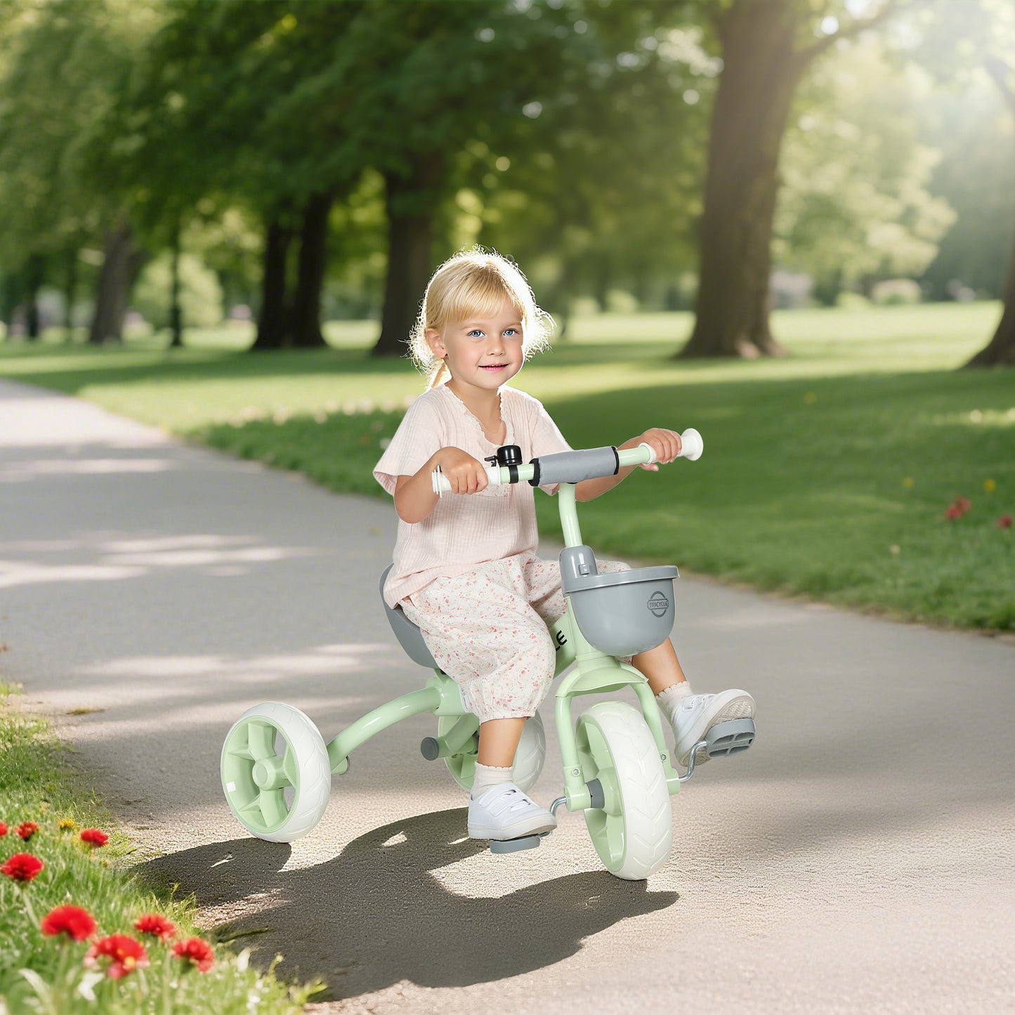 Kids Trike, Toddler Tricycle with Front Basket and EVA Wheels
