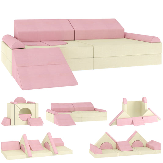 Kids Play Sofa, 12 Pieces Foam Modular Soft Play Set for Playroom