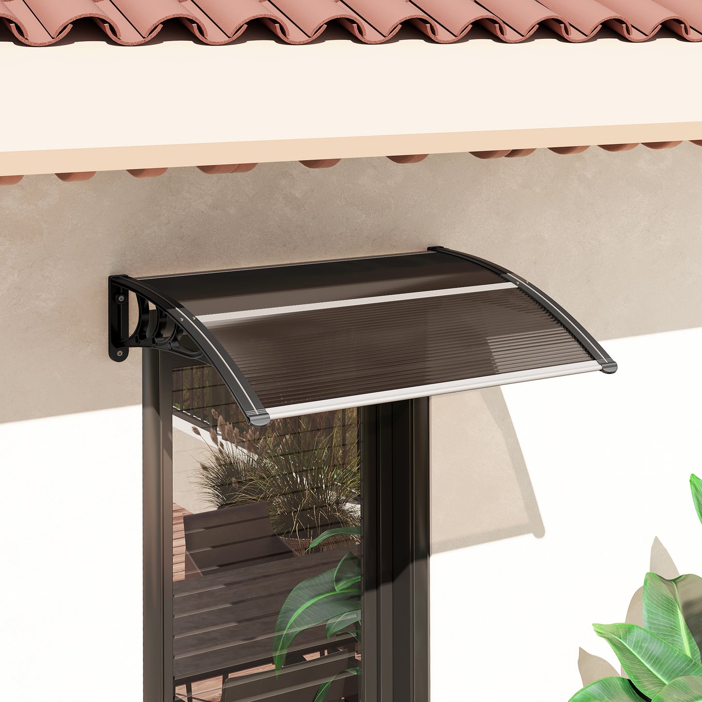 Front Door Canopy Outdoor Awning Aluminium Rigid Plastic (2)