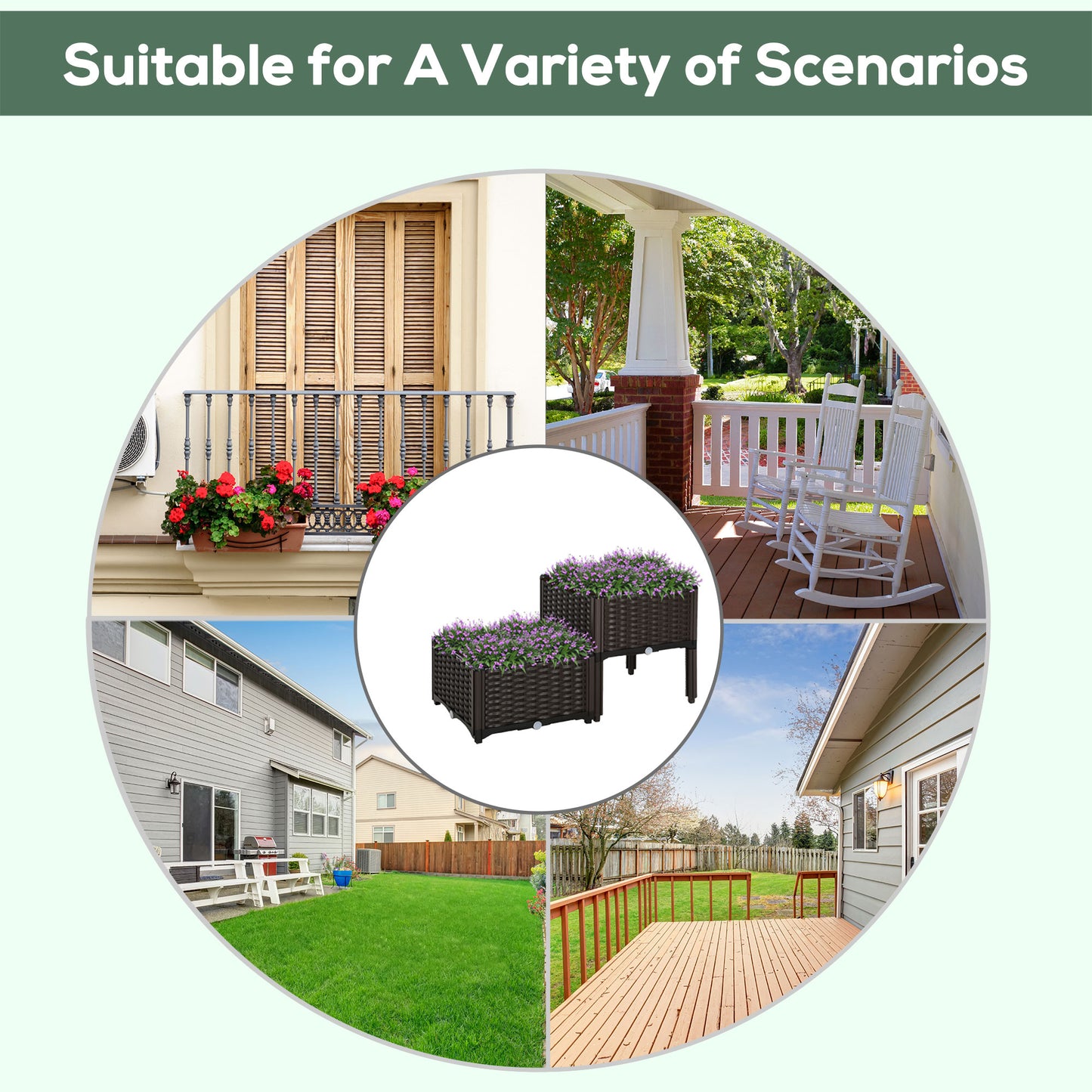 26L Garden Raised Bed Elevated Patio Flower Plant Planter Box PP