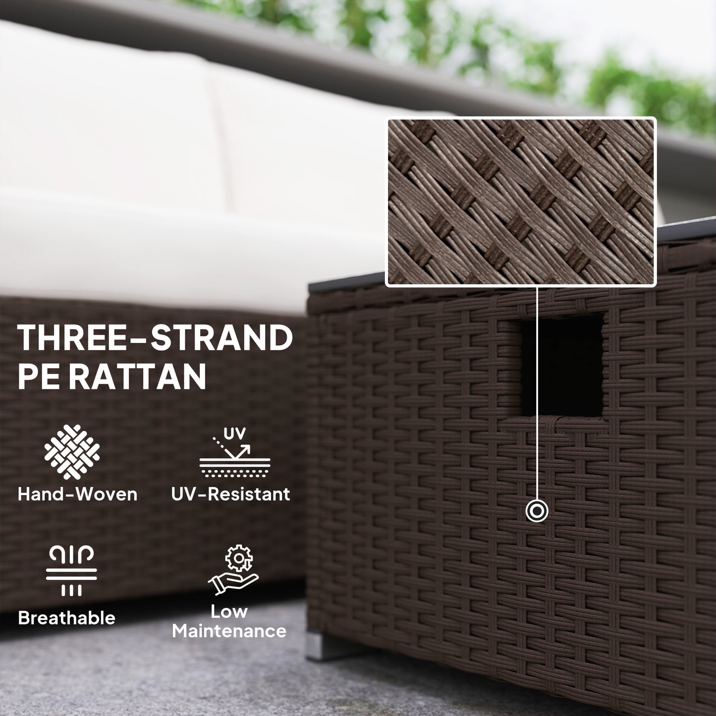 Five Piece Rattan Garden Furniture Set with Gas Fire Pit Table (1)