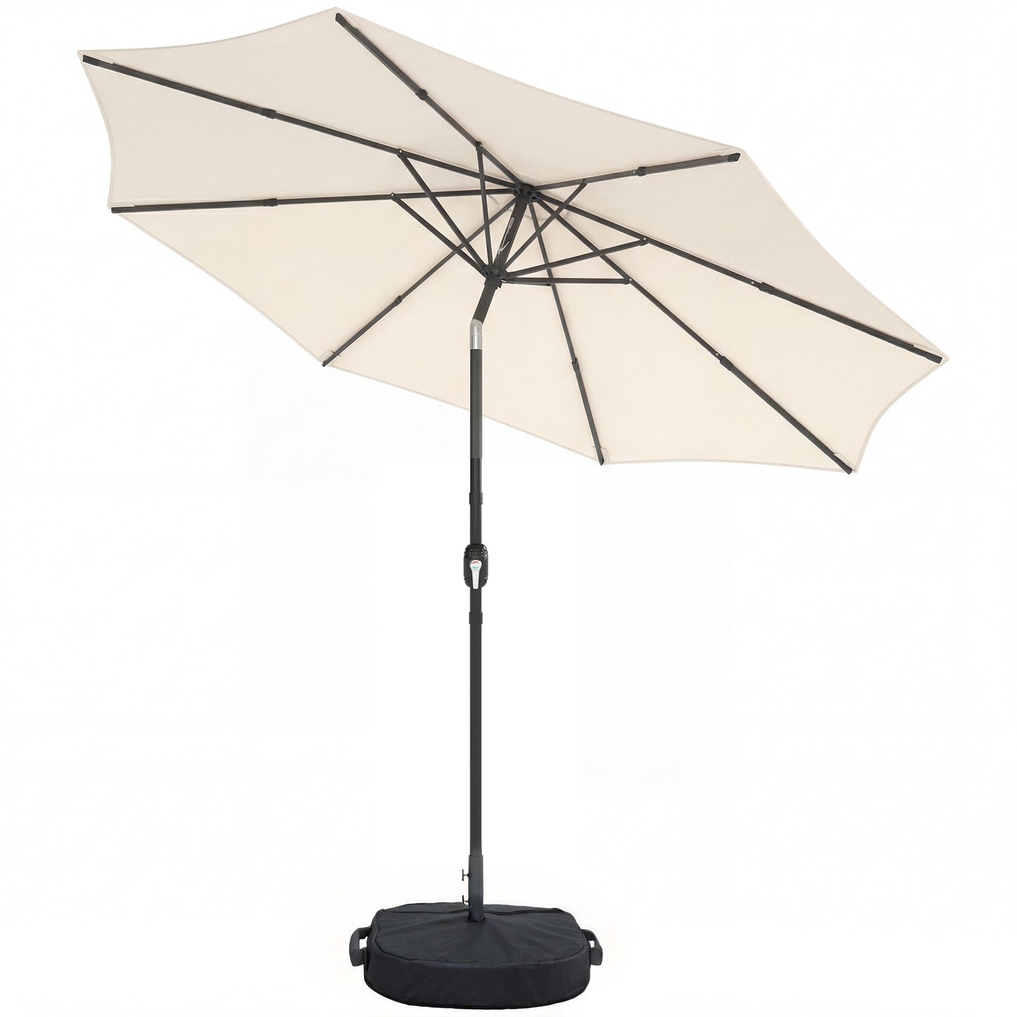 2.7 m Garden Parasol Umbrella with Cross Base and Sandbag