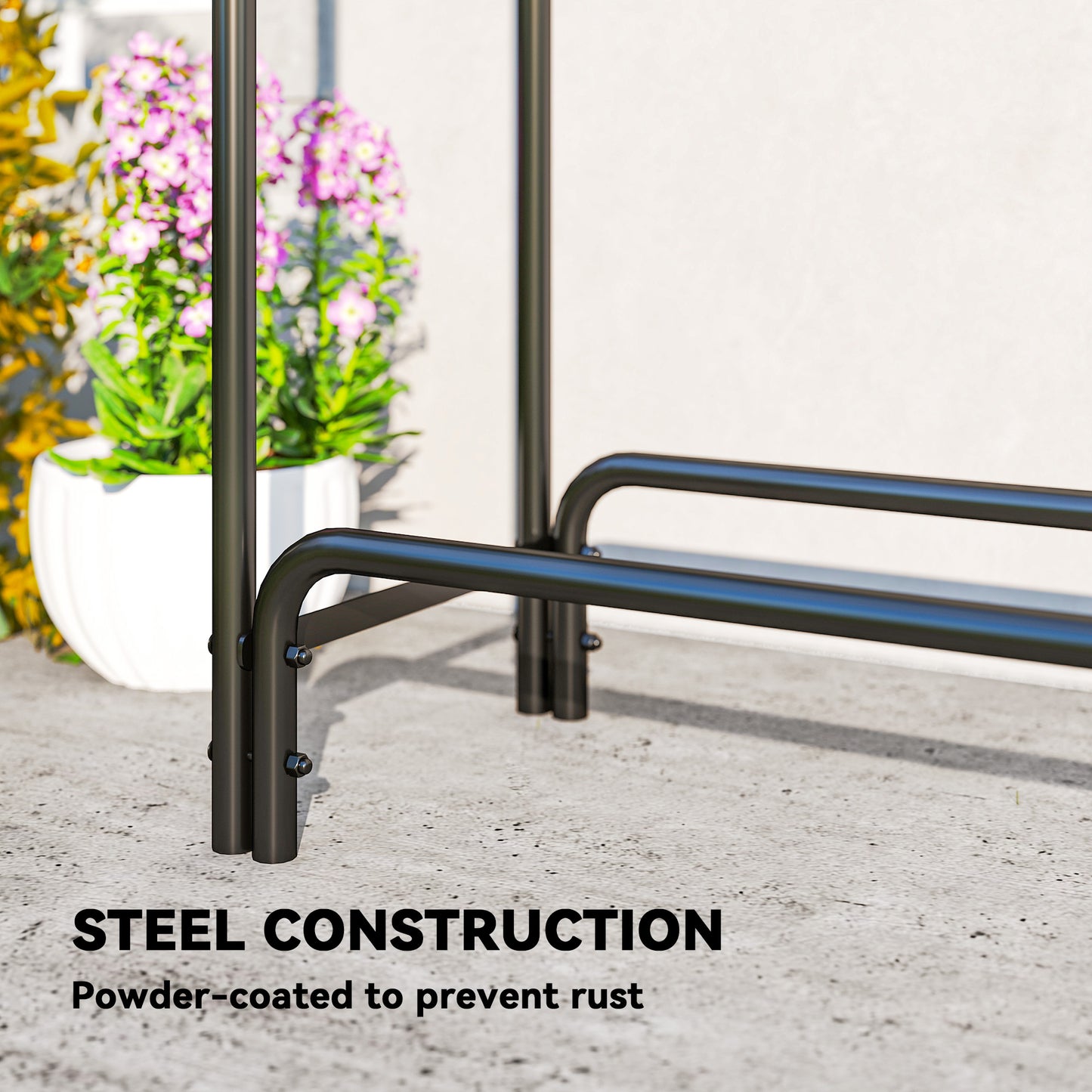 Firewood Rack with Waterproof Cover