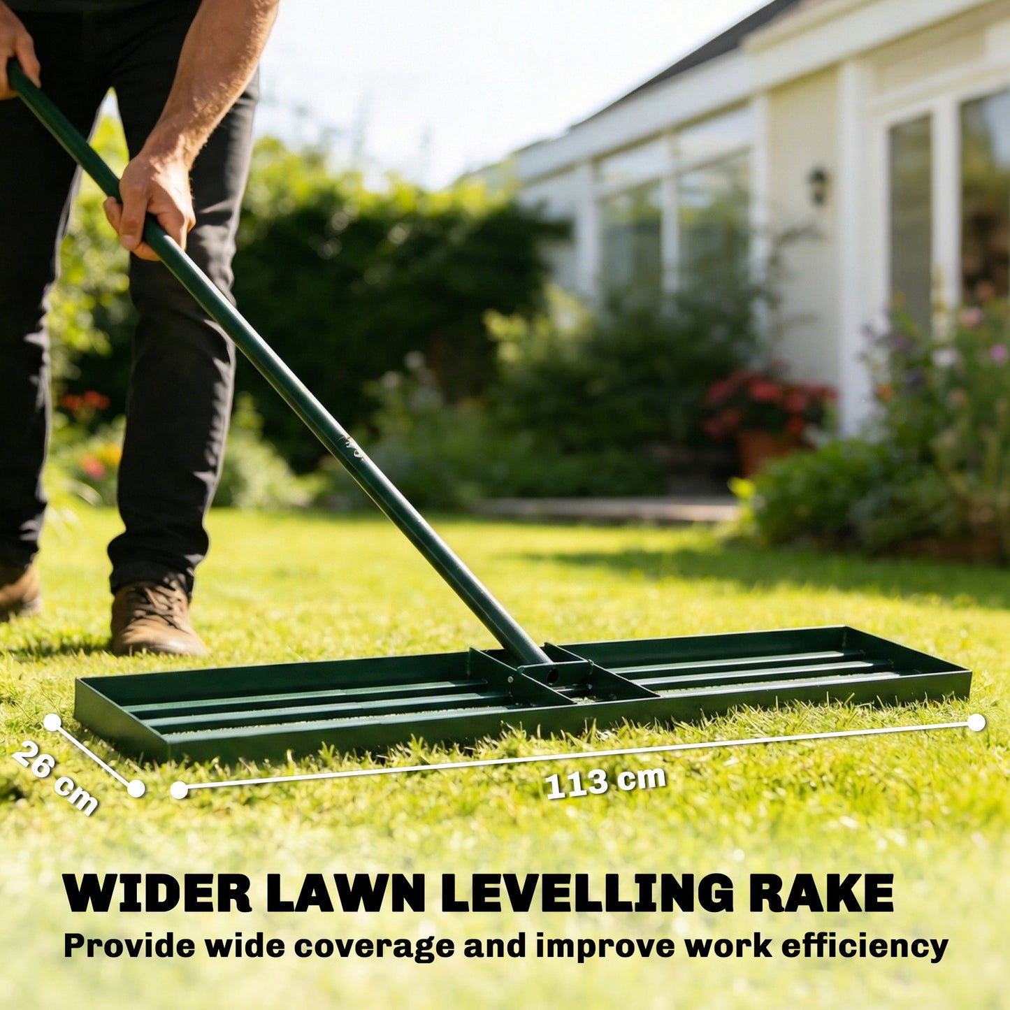 Lawn Levelling Rake, 113 x 26 cm Lawn Leveller Lute