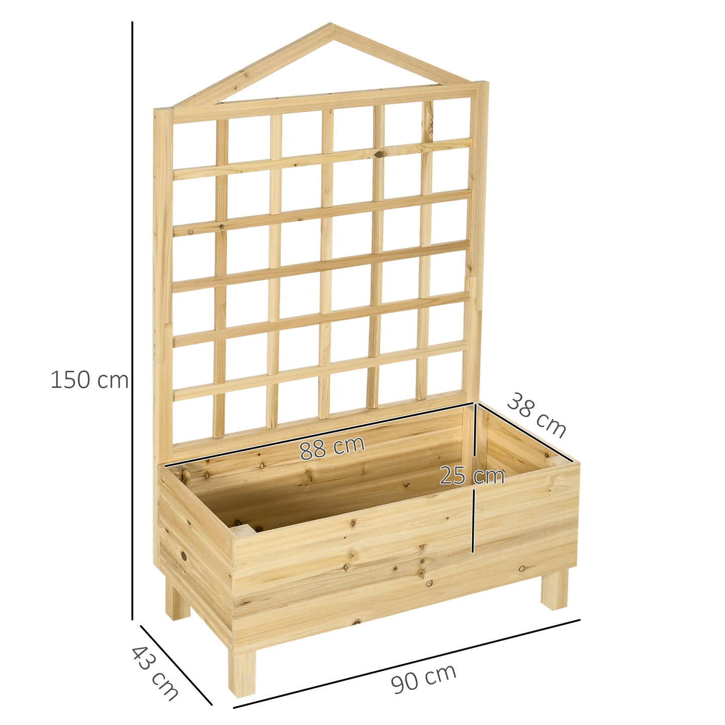 Garden Planters with Trellis for Vine Climbing
