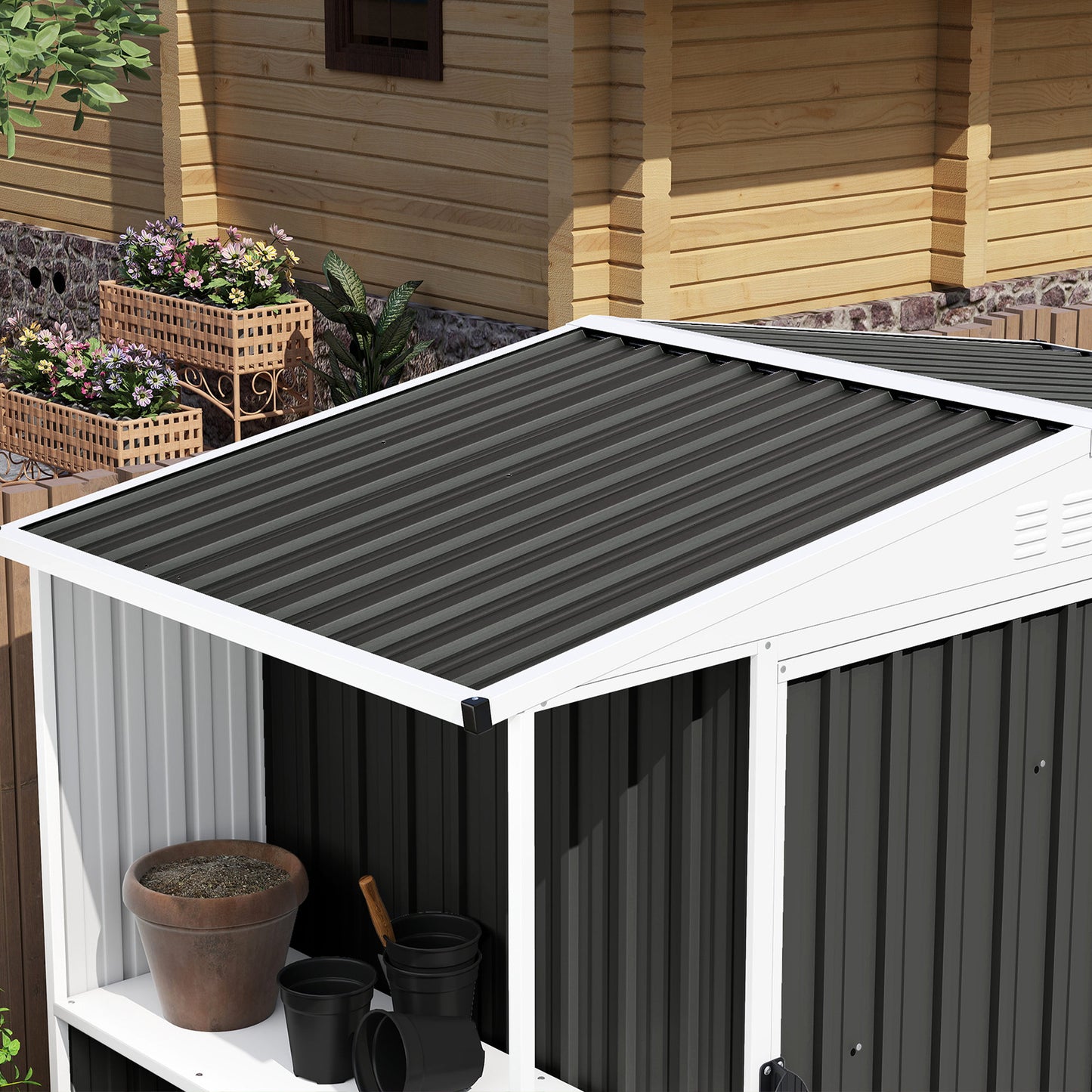 Set of 12 Corrugated Steel Roof Sheet Panels