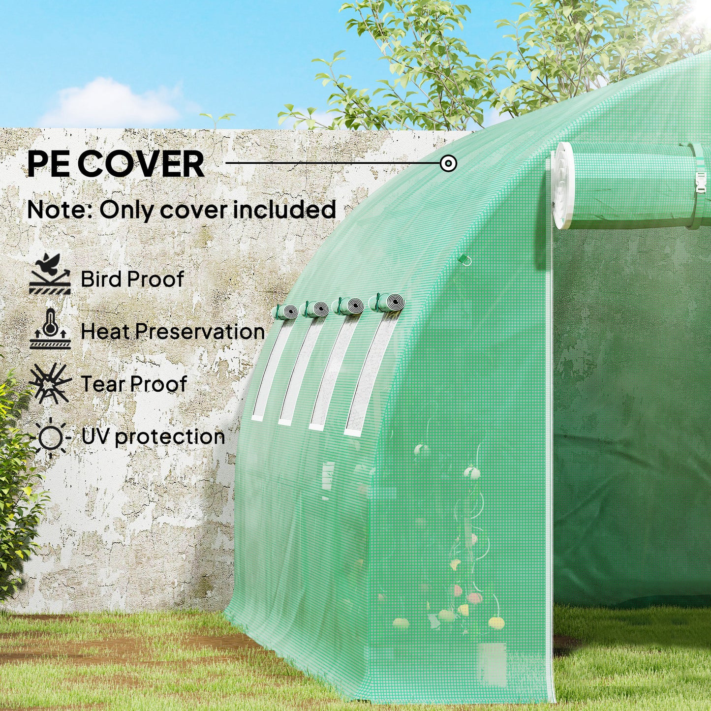 4 x 3 x 2m Polytunnel Greenhouse Replacement Cover ONLY Winter