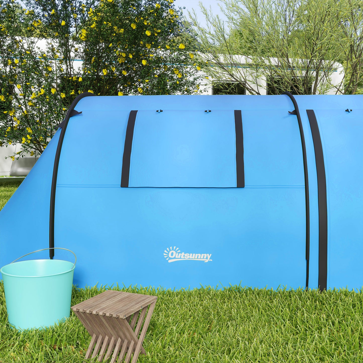 Four Man Duo Room Tunnel Tent, with Accessories