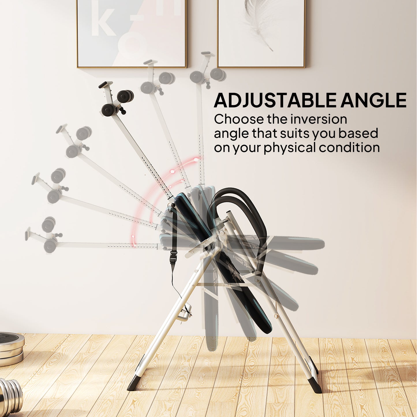 Foldable Gravity Inversion Table Back Therapy Home Fitness Bench