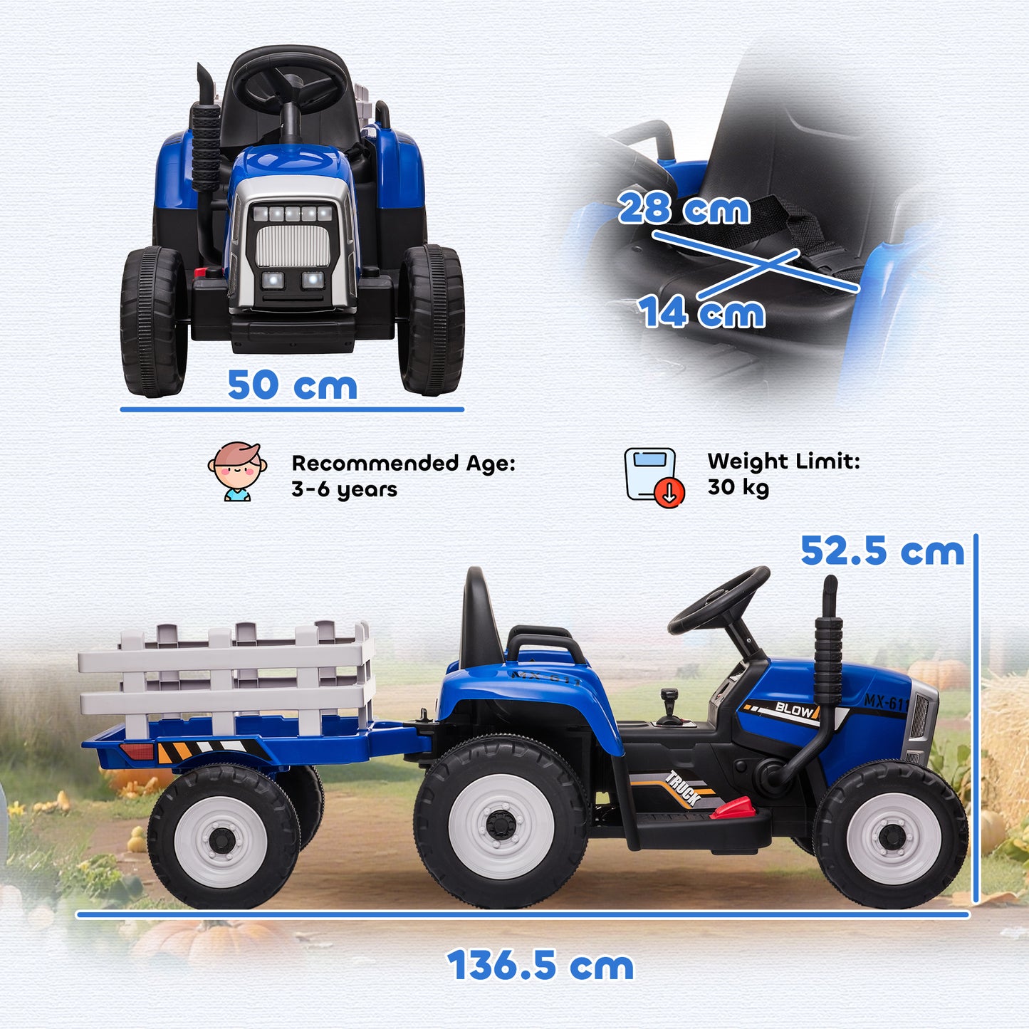Ride On Tractor, Battery Powered Electric Car