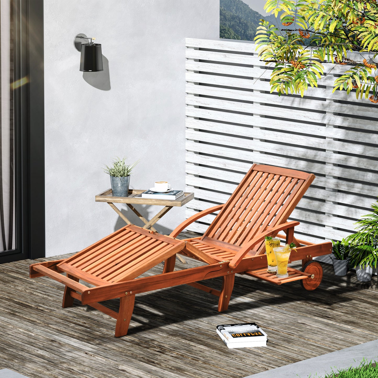 Folding Wooden Sun Lounger