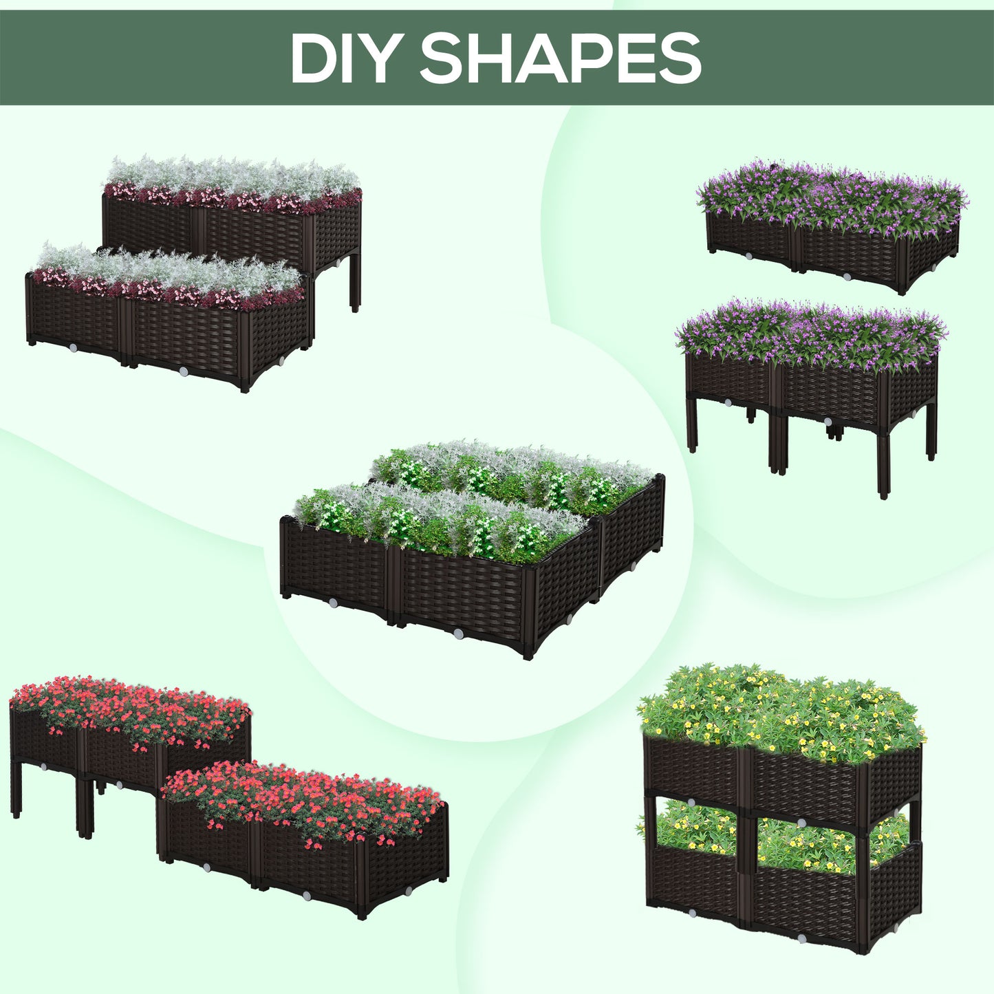 26L Garden Raised Bed Elevated Patio Flower Plant Planter Box PP