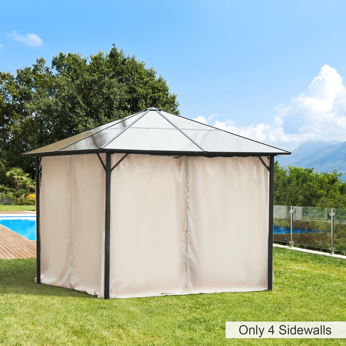 Replacement Gazebo Curtains, 4-Panel Gazebo Side Panels Only