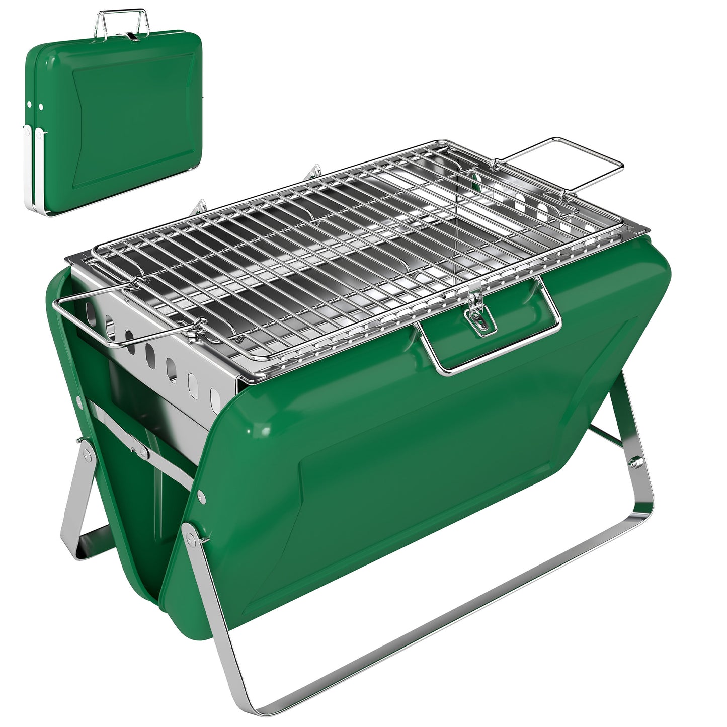 Charcoal BBQ Grill Portable Stainless Steel Barbecue