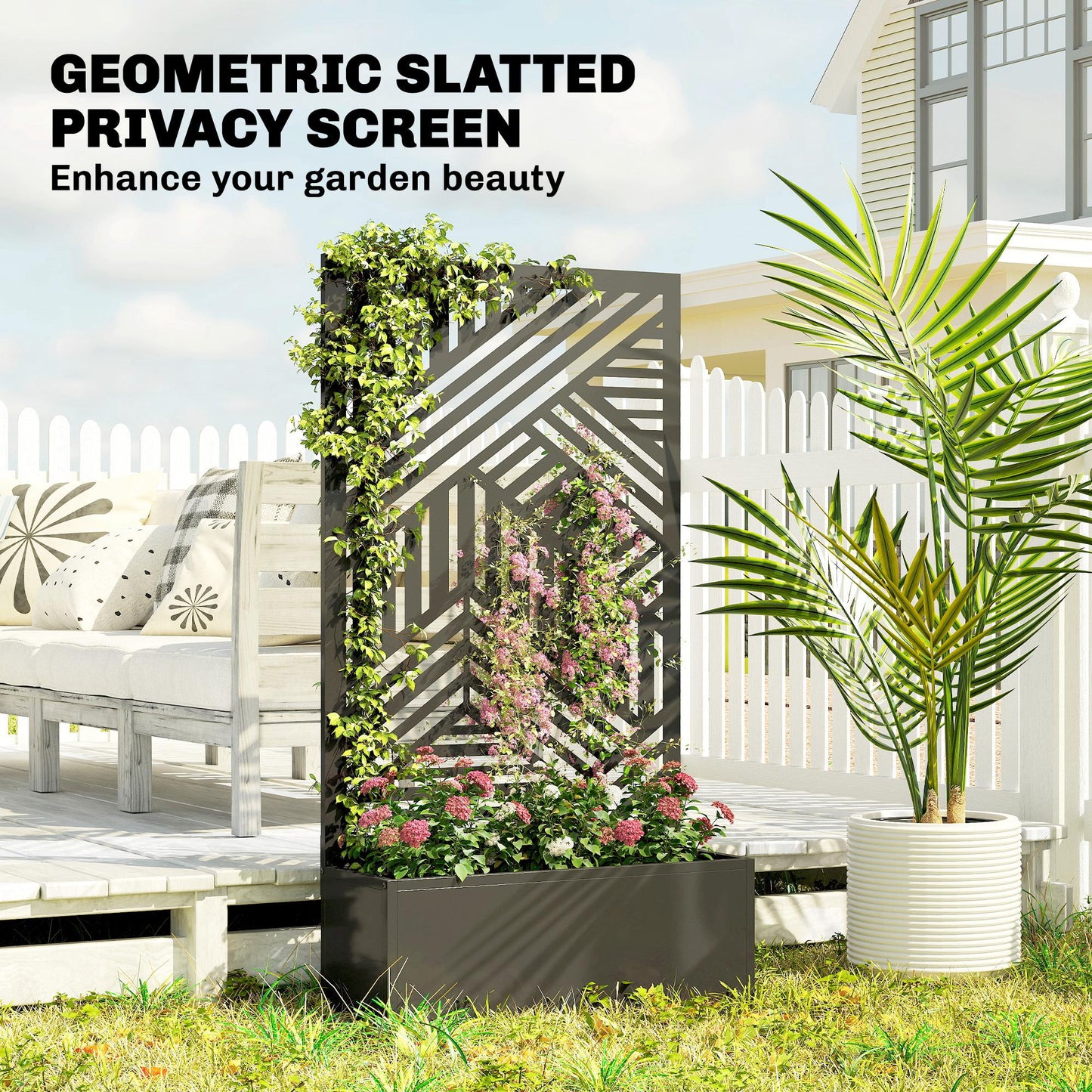 Metal Garden Bed for Garden with Trellis (3)