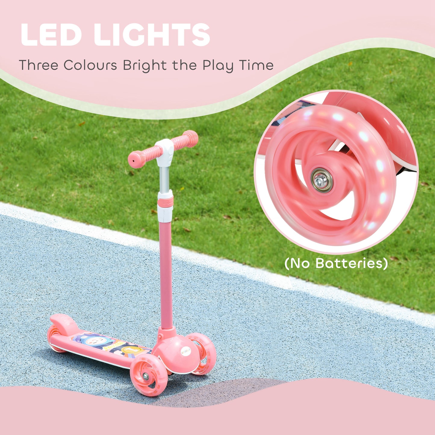 Kids 3 Wheel Scooter for 2-6 Years Old w/ Adjustable Height