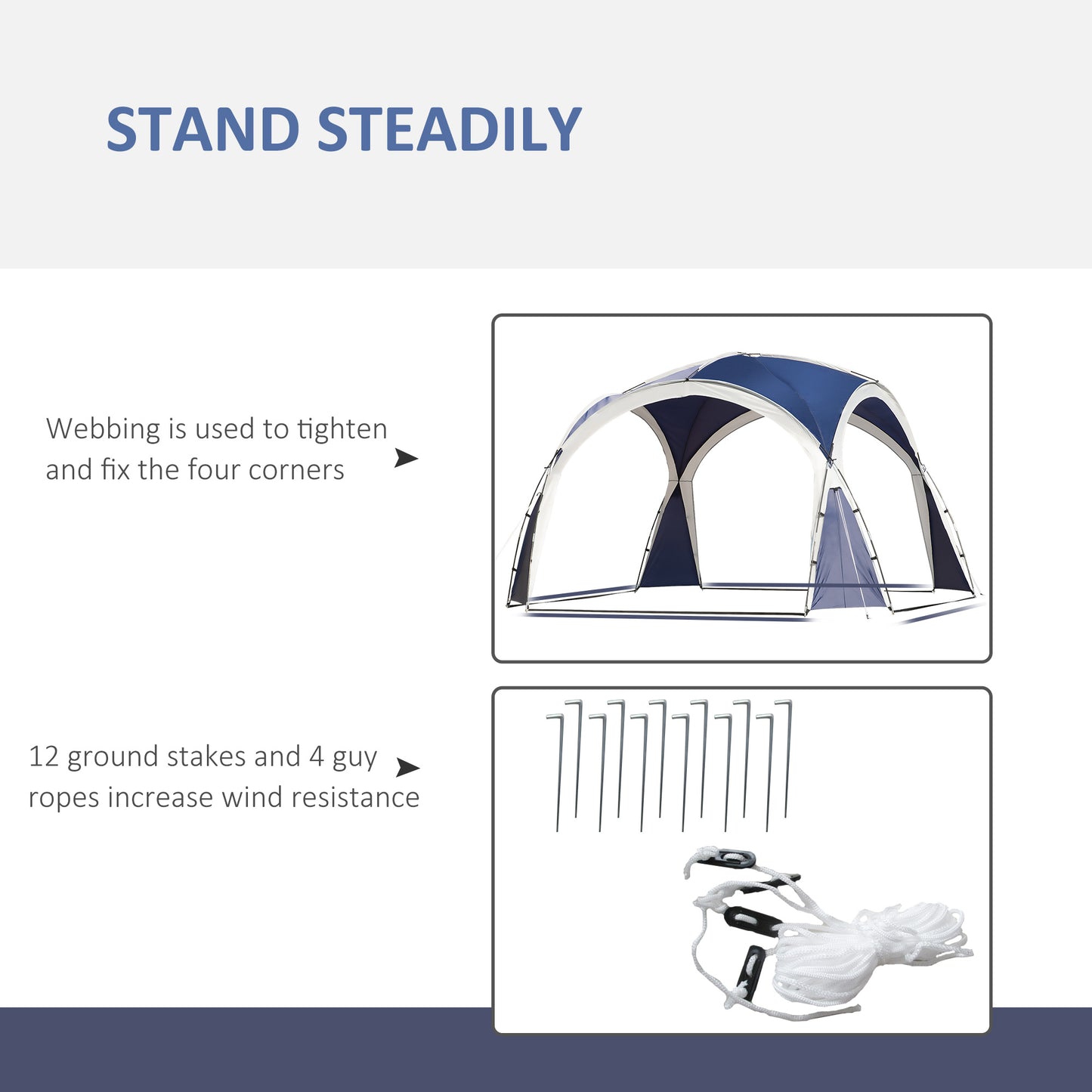 3.5 x 3.5M Camping Gazebo, Outdoor Event Shelter Dome Tent Garden