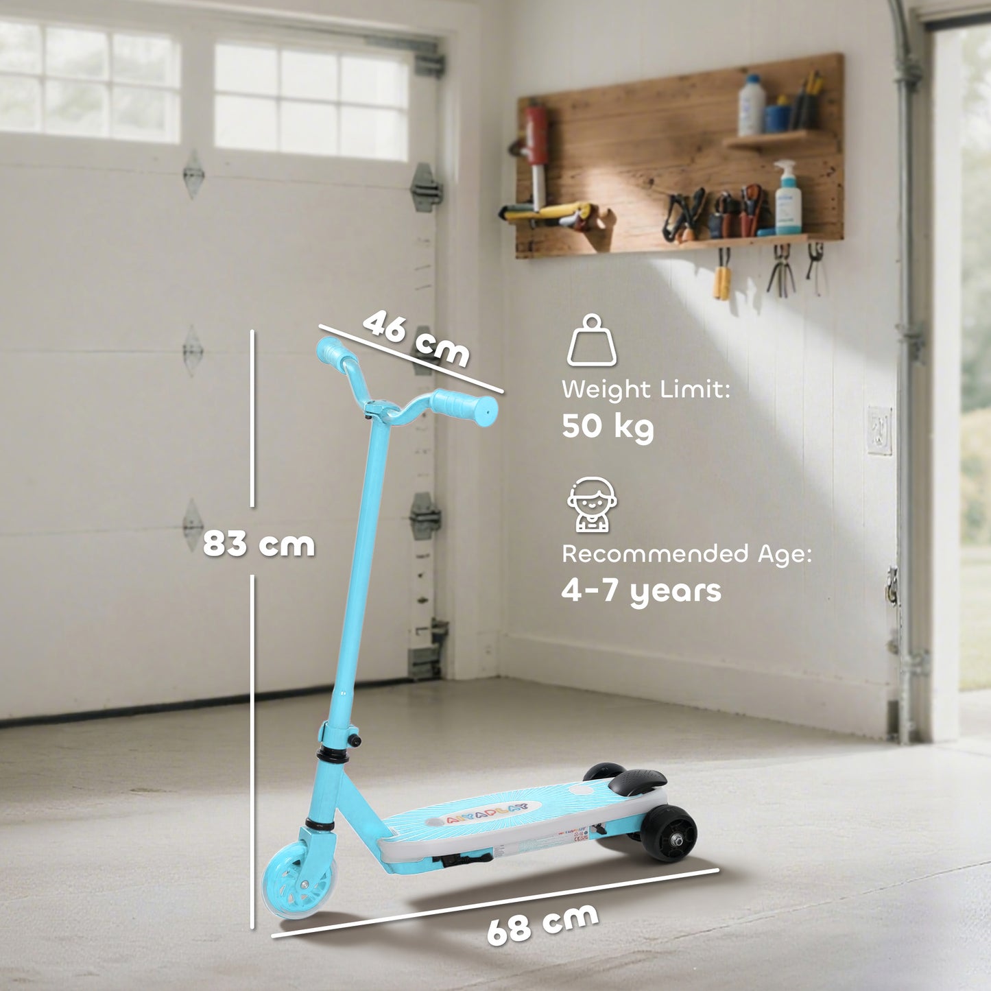 Electric Scooter for Kids Aged 4-7 Years, with Flashing LED Lights