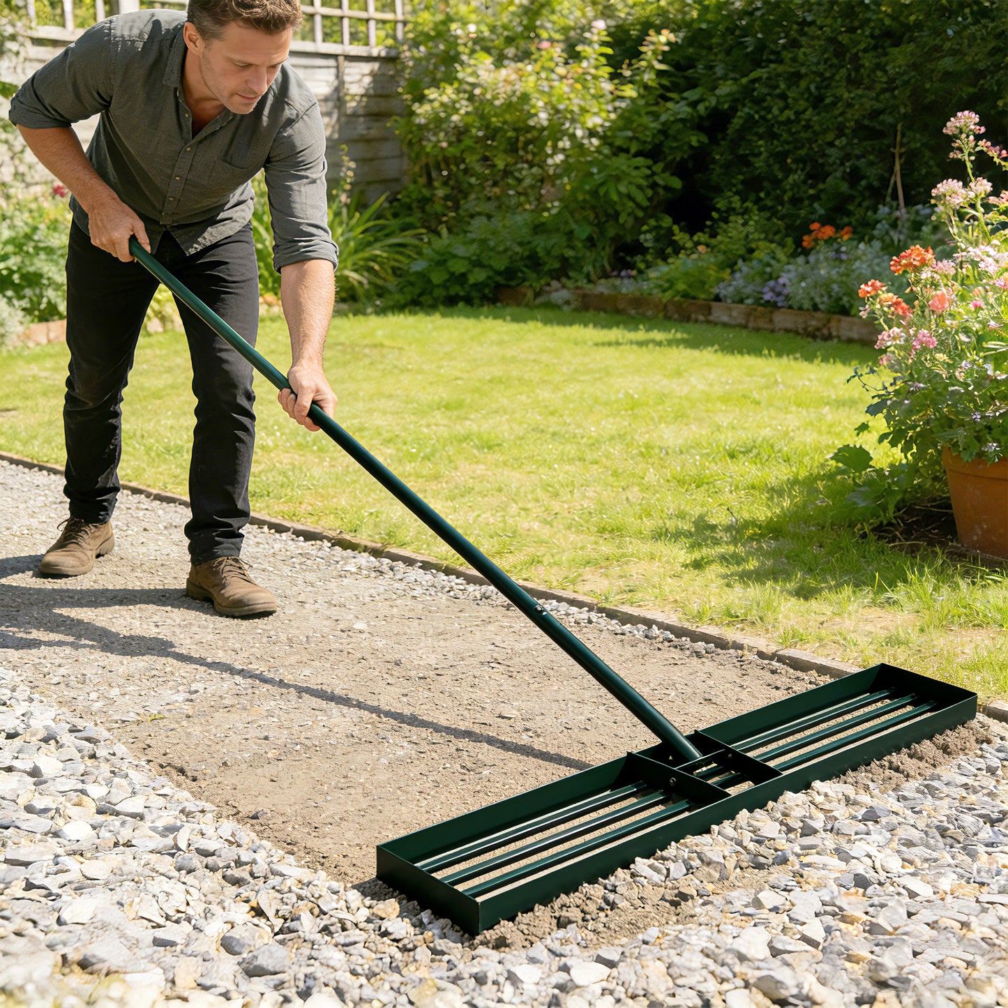 Lawn Levelling Rake, 113 x 26 cm Lawn Leveller Lute