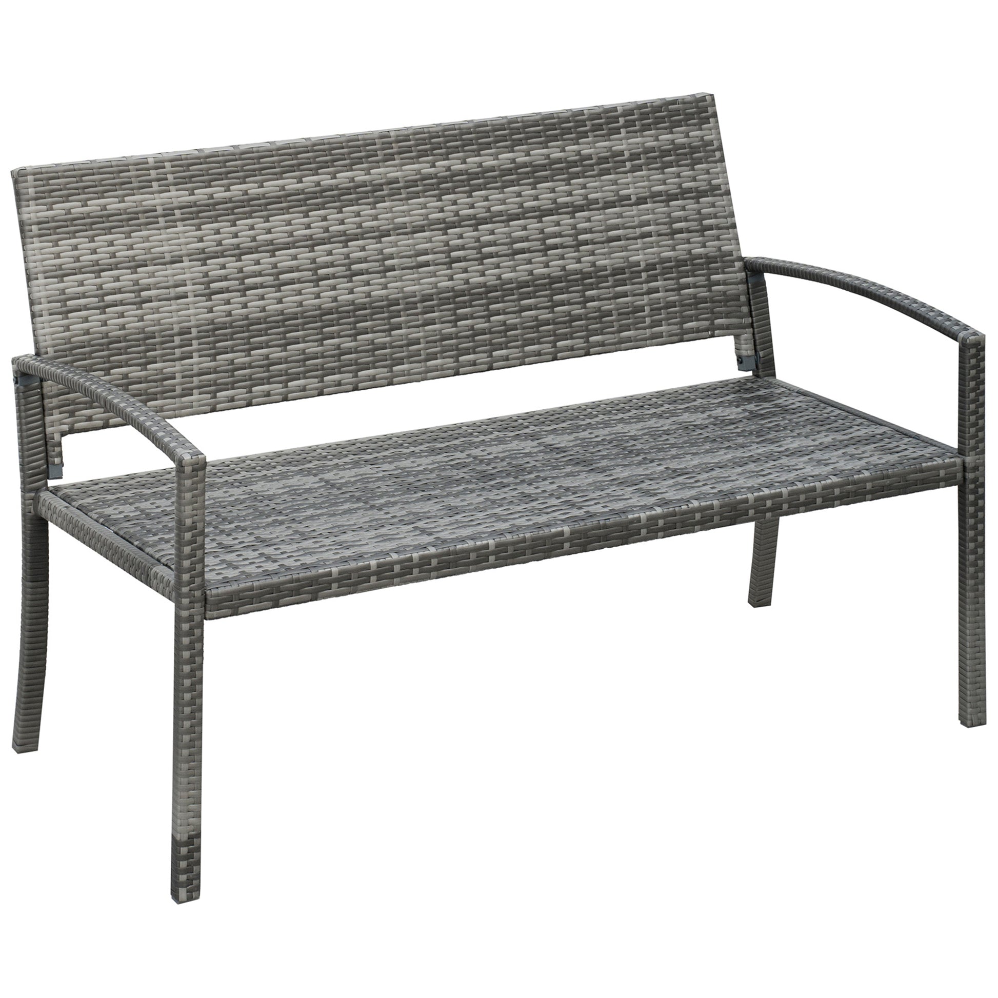 2 Seater Poly Rattan Garden Bench