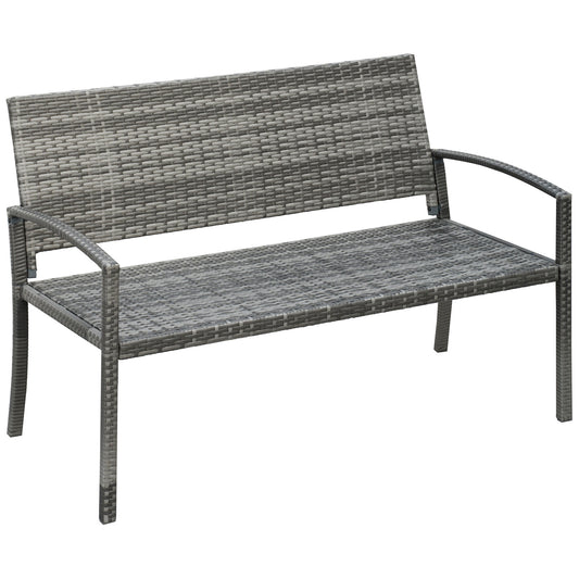 2 Seater Poly Rattan Garden Bench