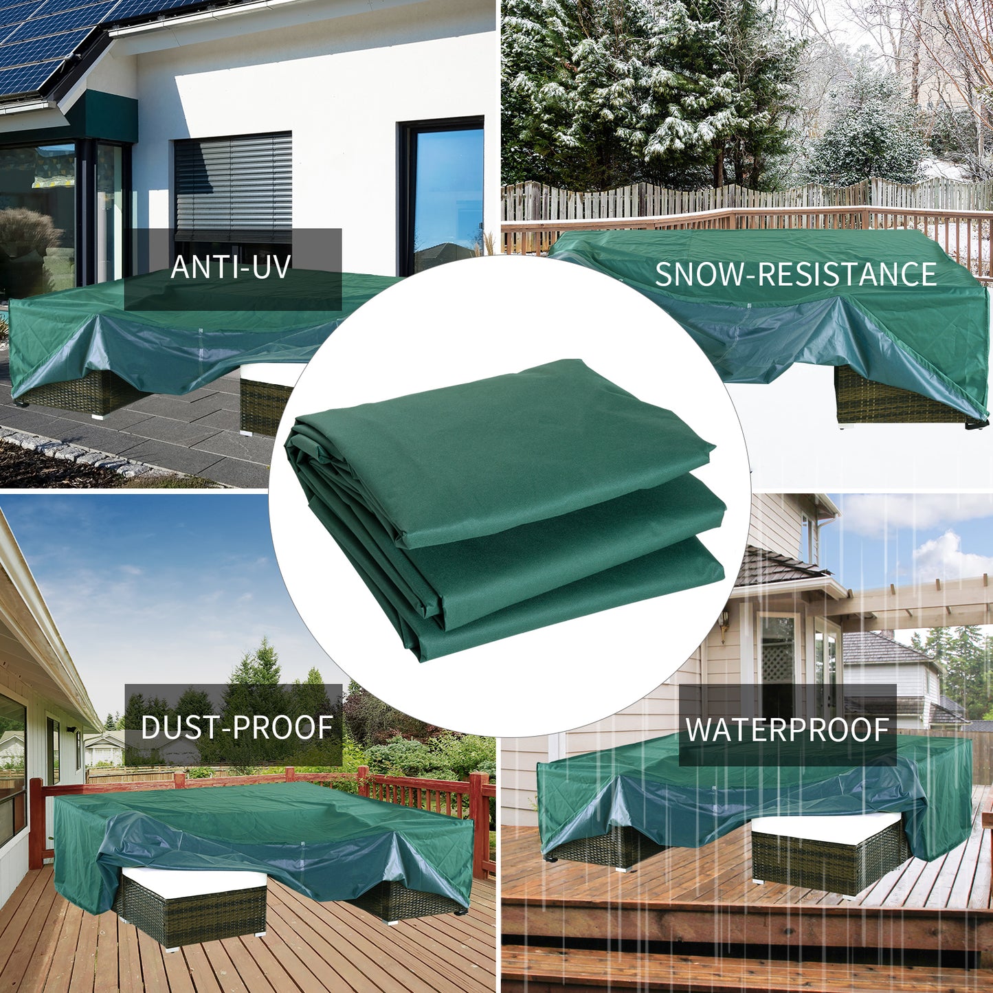 Garden Furniture Cover, Oxford Fabric Outdoor Rectangular Rattan