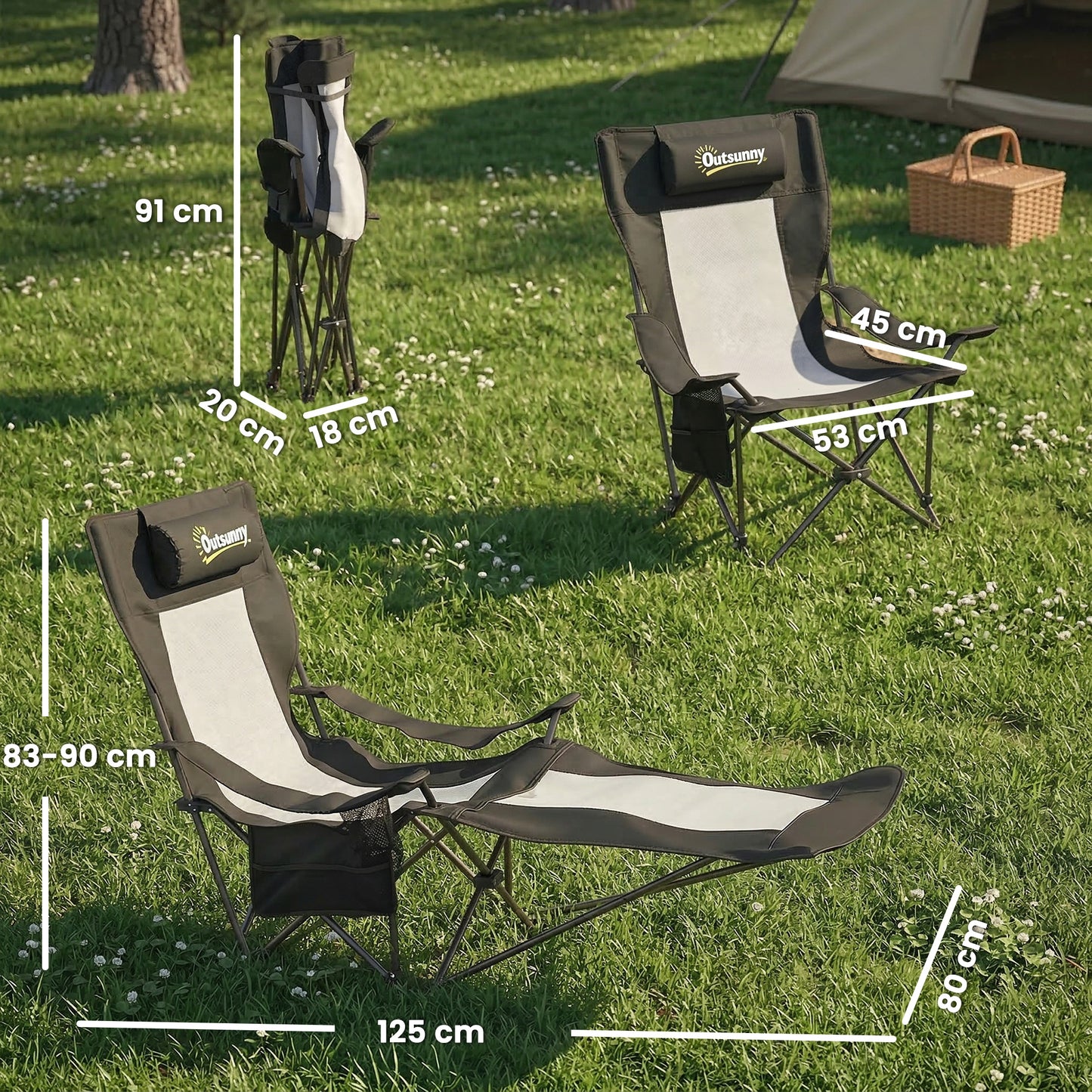 Camping Chair Reclining Portable Camp Chair