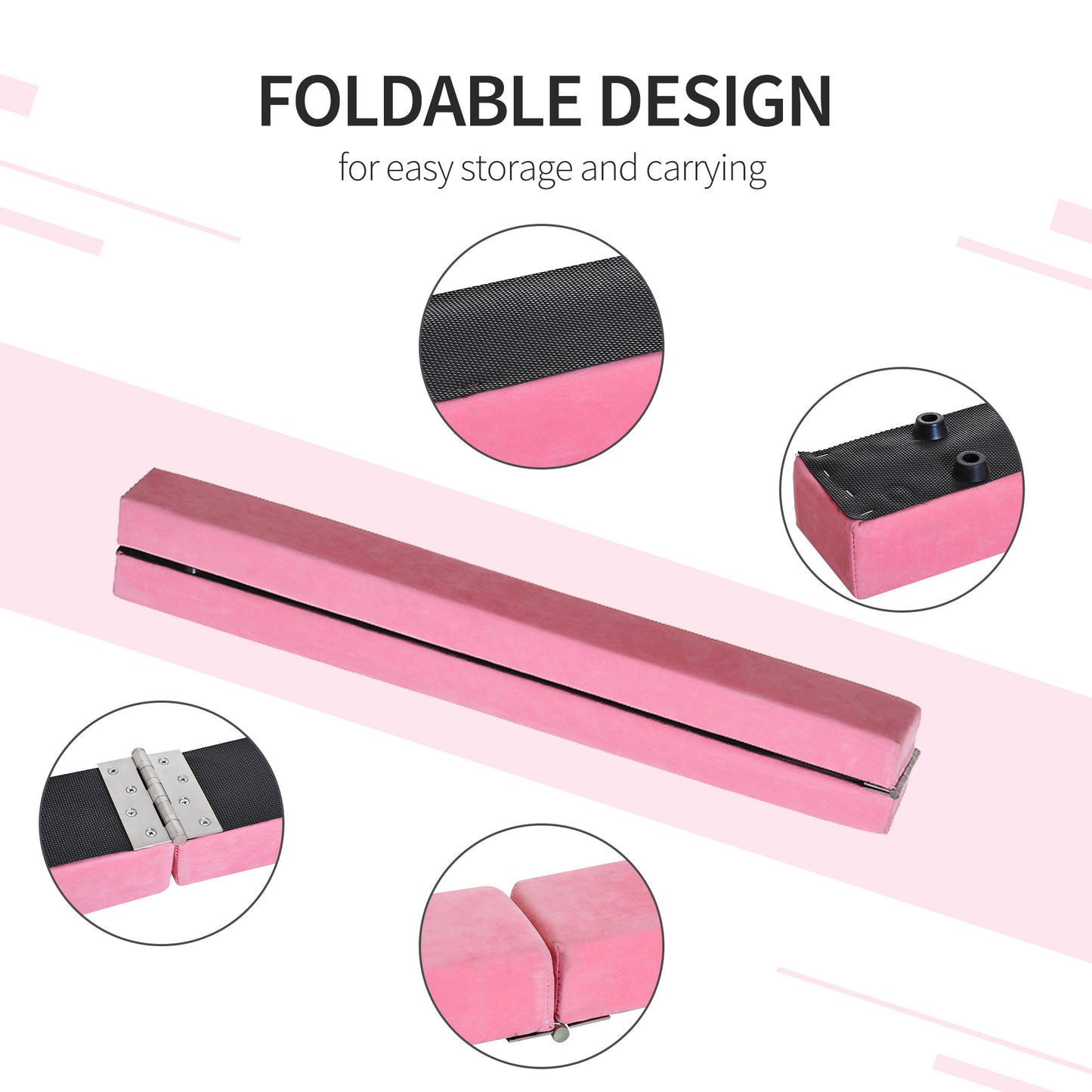 2.1M 7FT Gymnastics Folding Balance Beam Home Gym Training Exercise