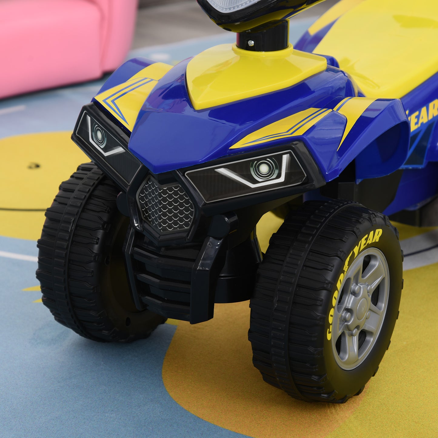 Baby Quad Bike Kids Ride On Car Goodyear Licensed Walker Foot To