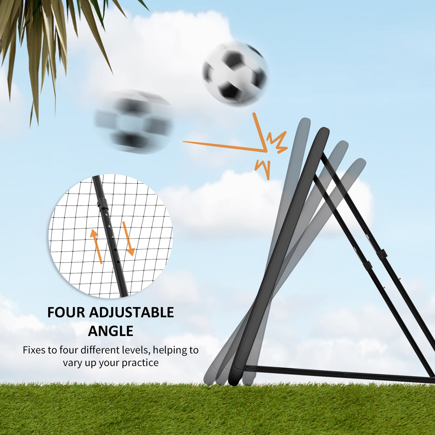 Football Training Net Target Goal, with Adjustable Angles