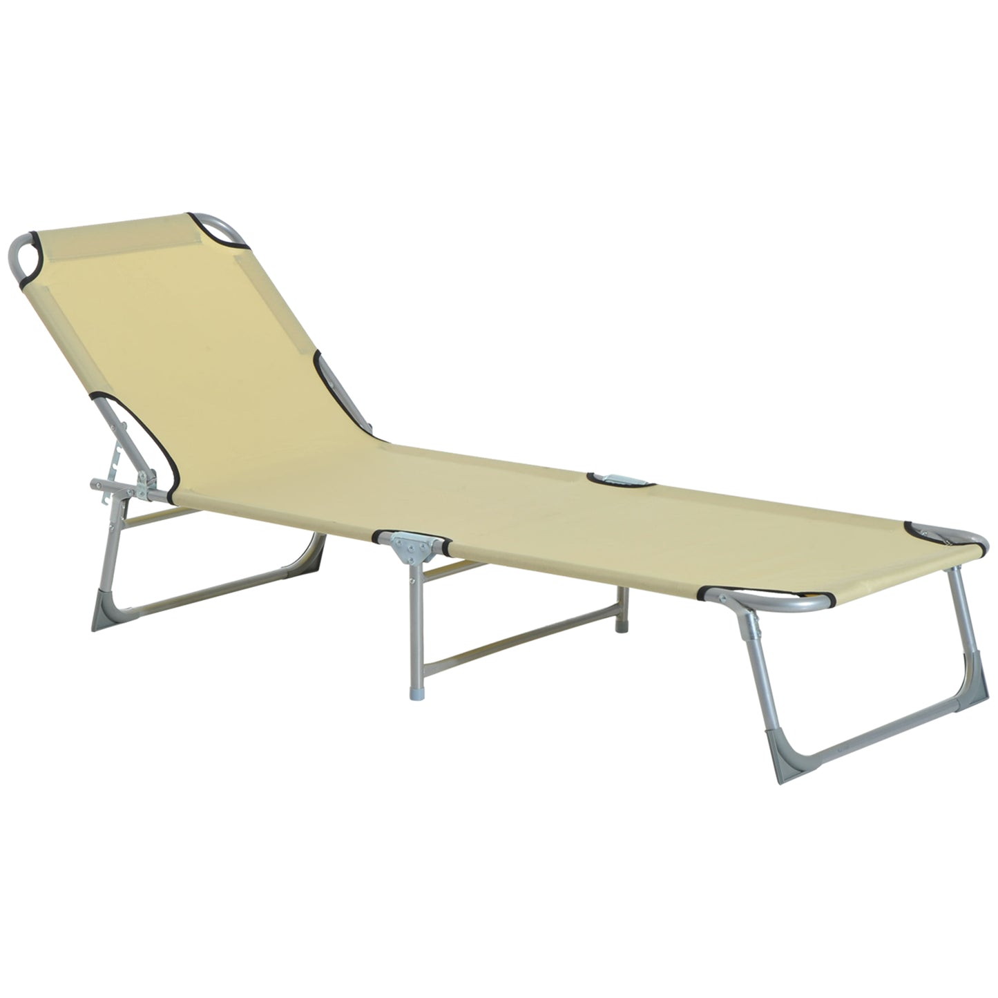 Reclining Sun Lounger Chair Folding Camping Bed