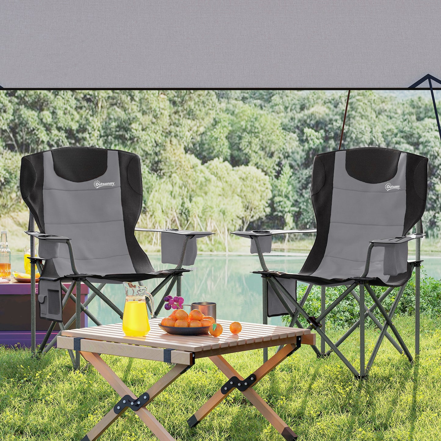 Set of 2 Folding Camping Chairs