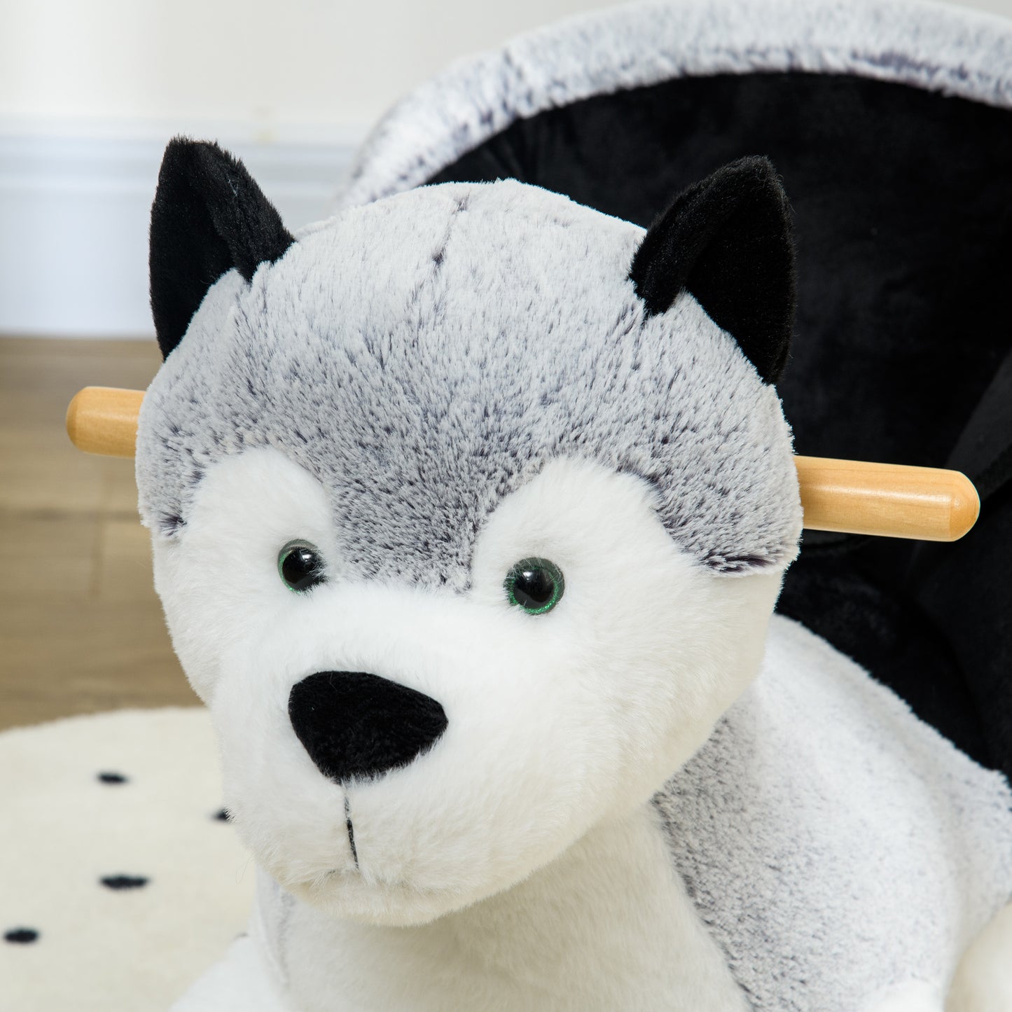 Baby Rocking Horse, Husky-Designed Plush Rocking Animal, with Sounds