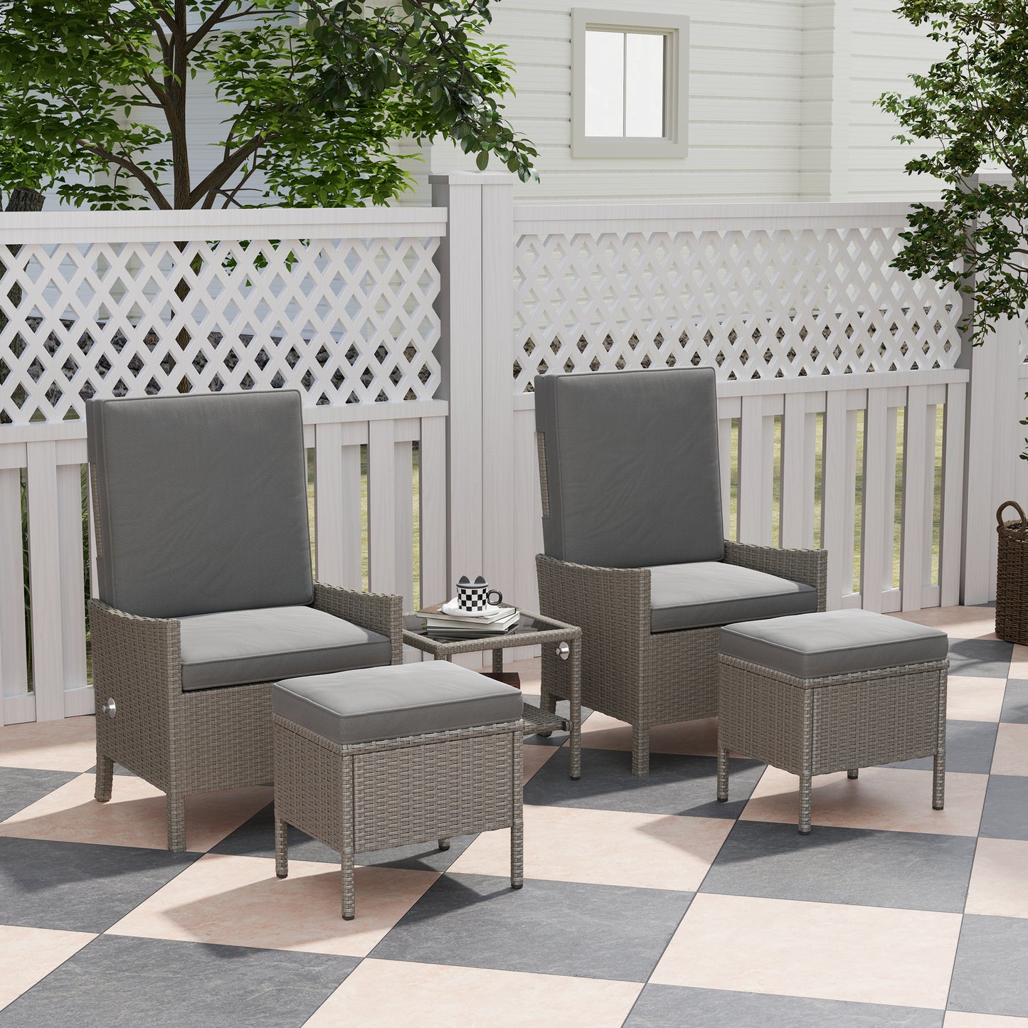 5 Piece Rattan Garden Furniture Set