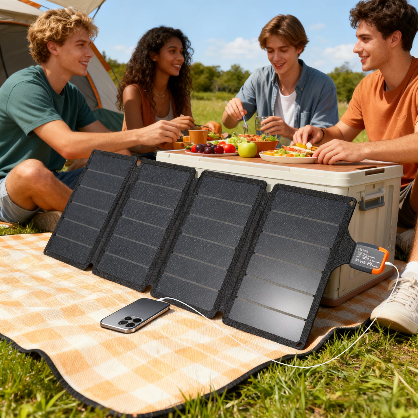 36W Foldable Solar Panel, Portable Solar Charger Type-C to USB-A