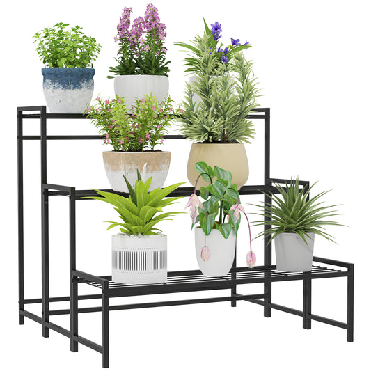 Three-Tier Metal Plant Shelf