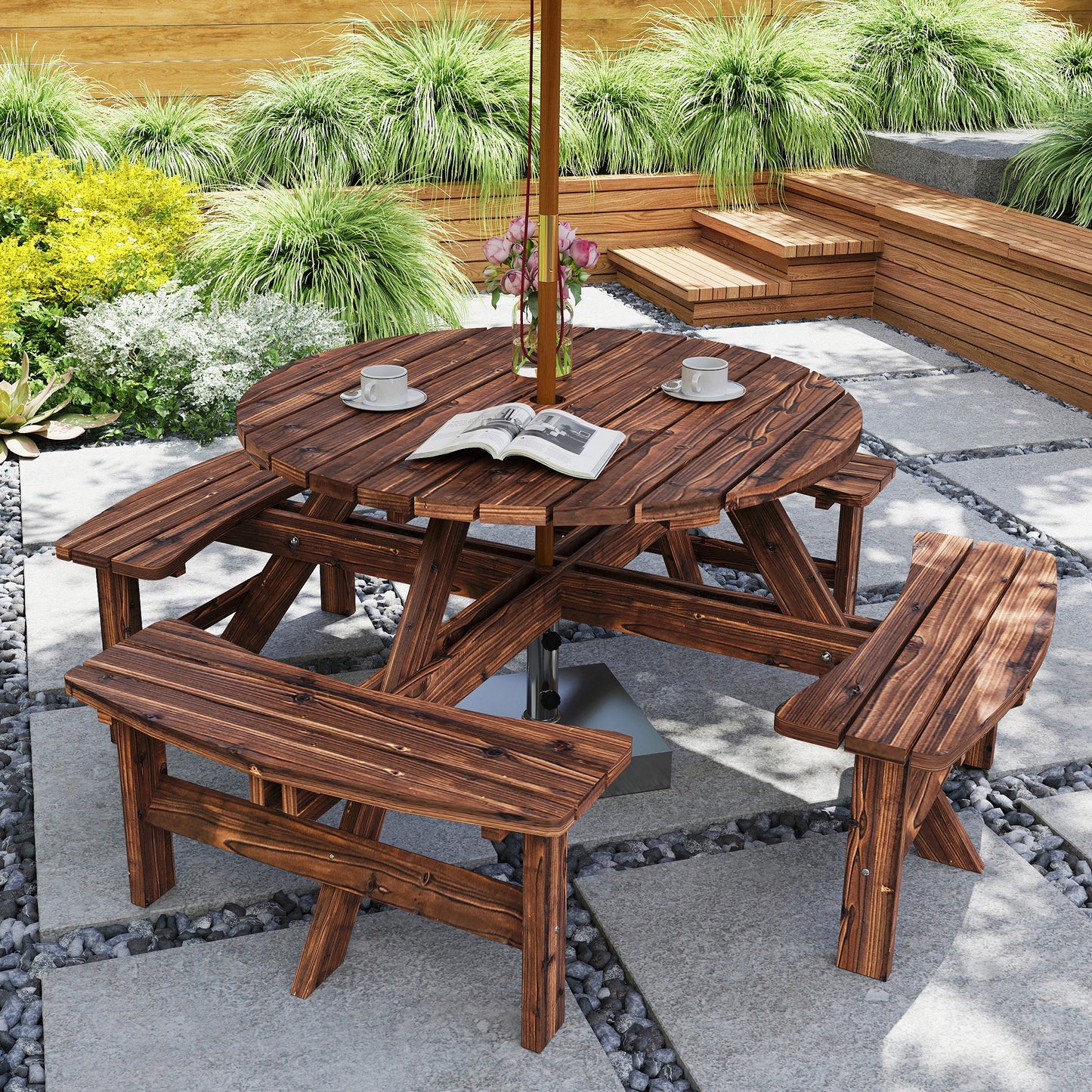 Wooden Garden Dining Set, 8 Seater Patio Furniture Set