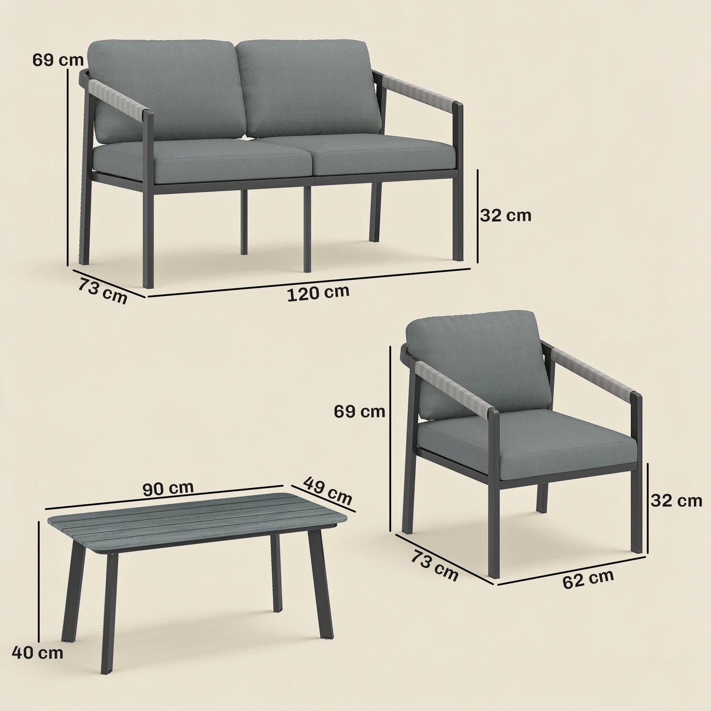 Aluminium Garden Furniture Set
