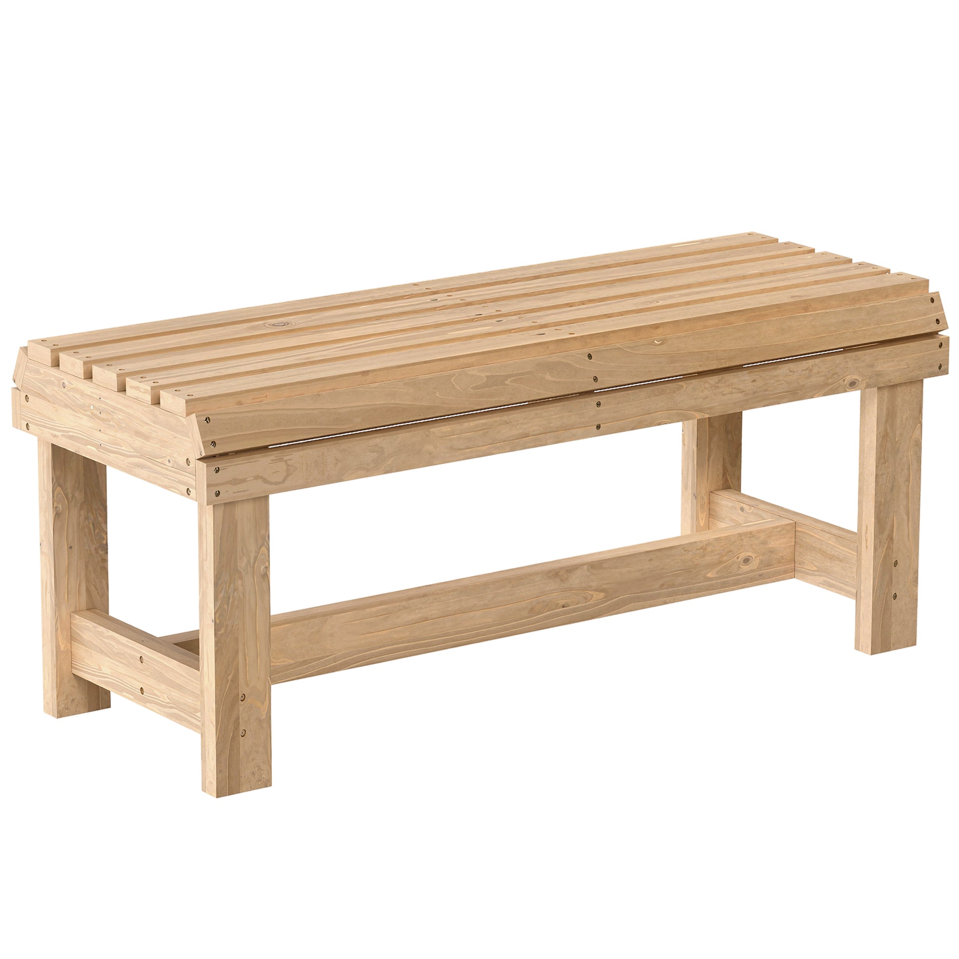 Wooden Outdoor Bench, 2 Seater Garden Bench
