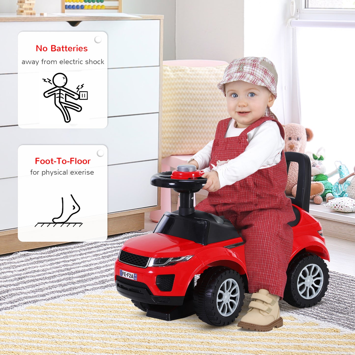 3-in-1 Ride On Car Foot To Floor Slider Toddler w/ Horn Steering