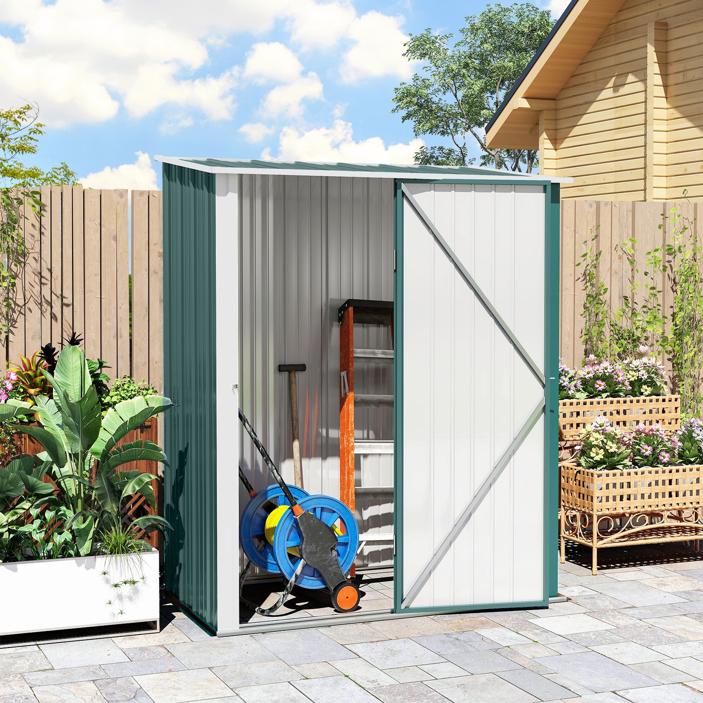 5.3 x 3.1ft Corrugated Steel Garden Shed