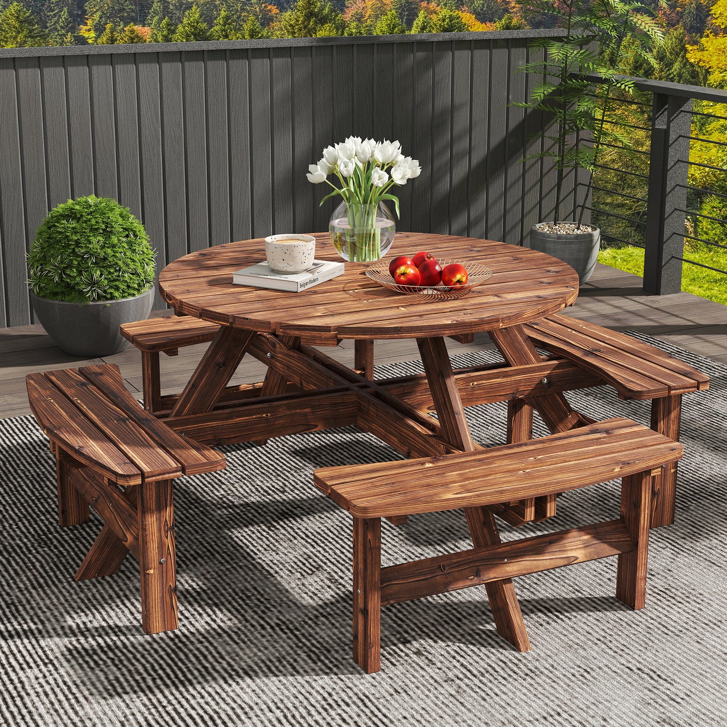 Wooden Garden Dining Set, 8 Seater Patio Furniture Set