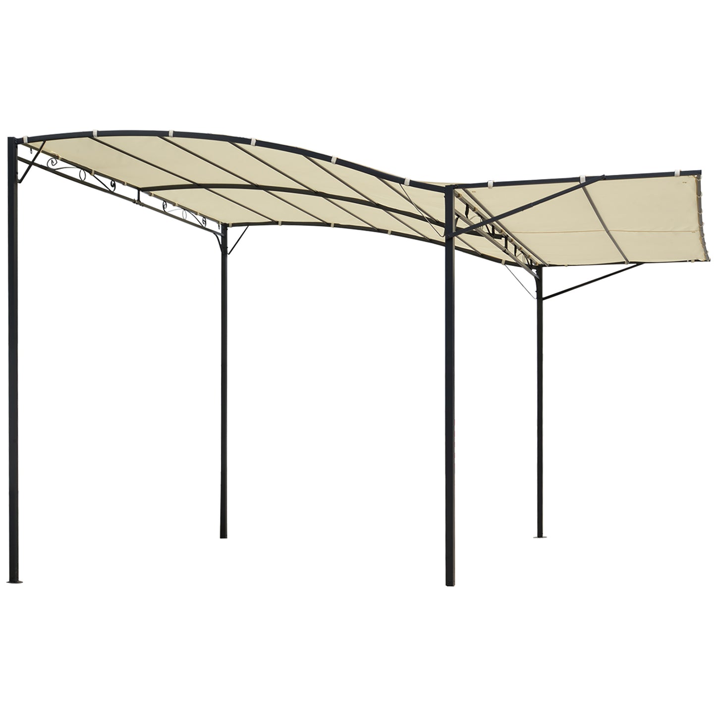3 x 2.5m Patio Metal Gazebo Door Window Awning Wall Mount Canopy