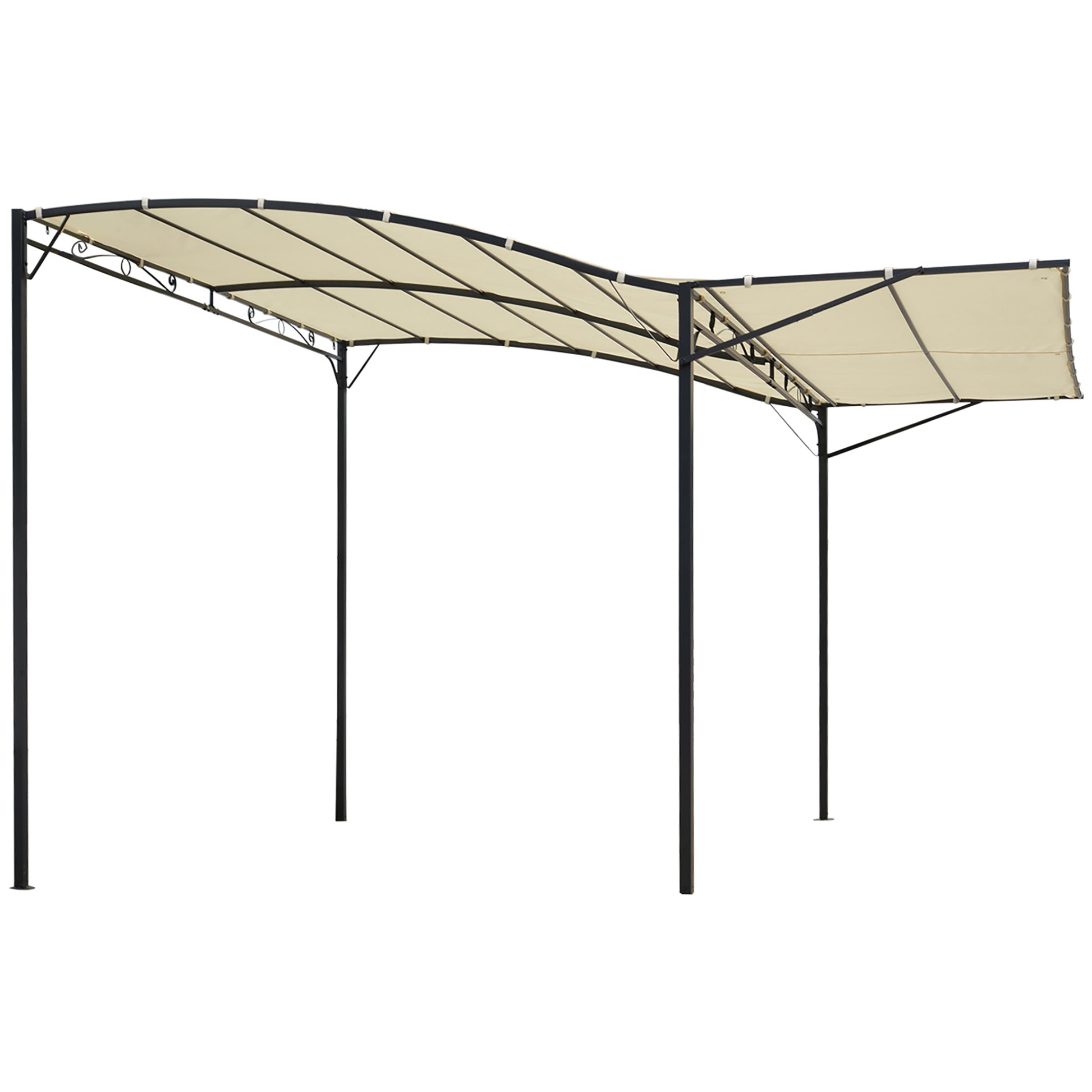 3 x 2.5m Patio Metal Gazebo Door Window Awning Wall Mount Canopy