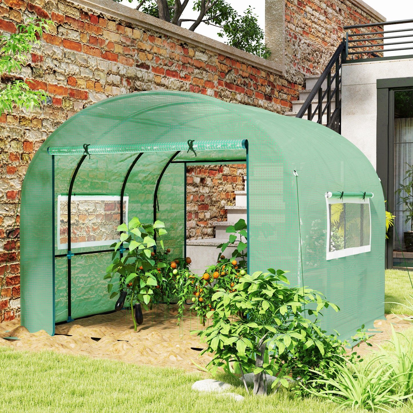 300 x 300cm Walk-In Polytunnel Greenhouse