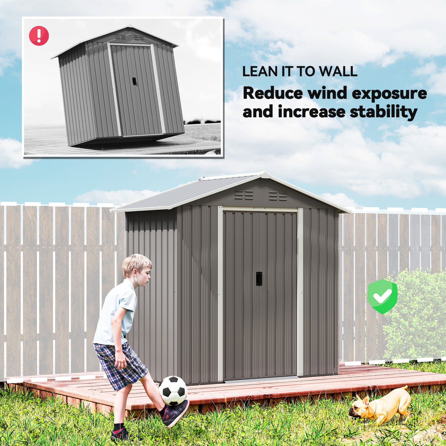6.5 x 3.5ft Metal Garden Storage Shed