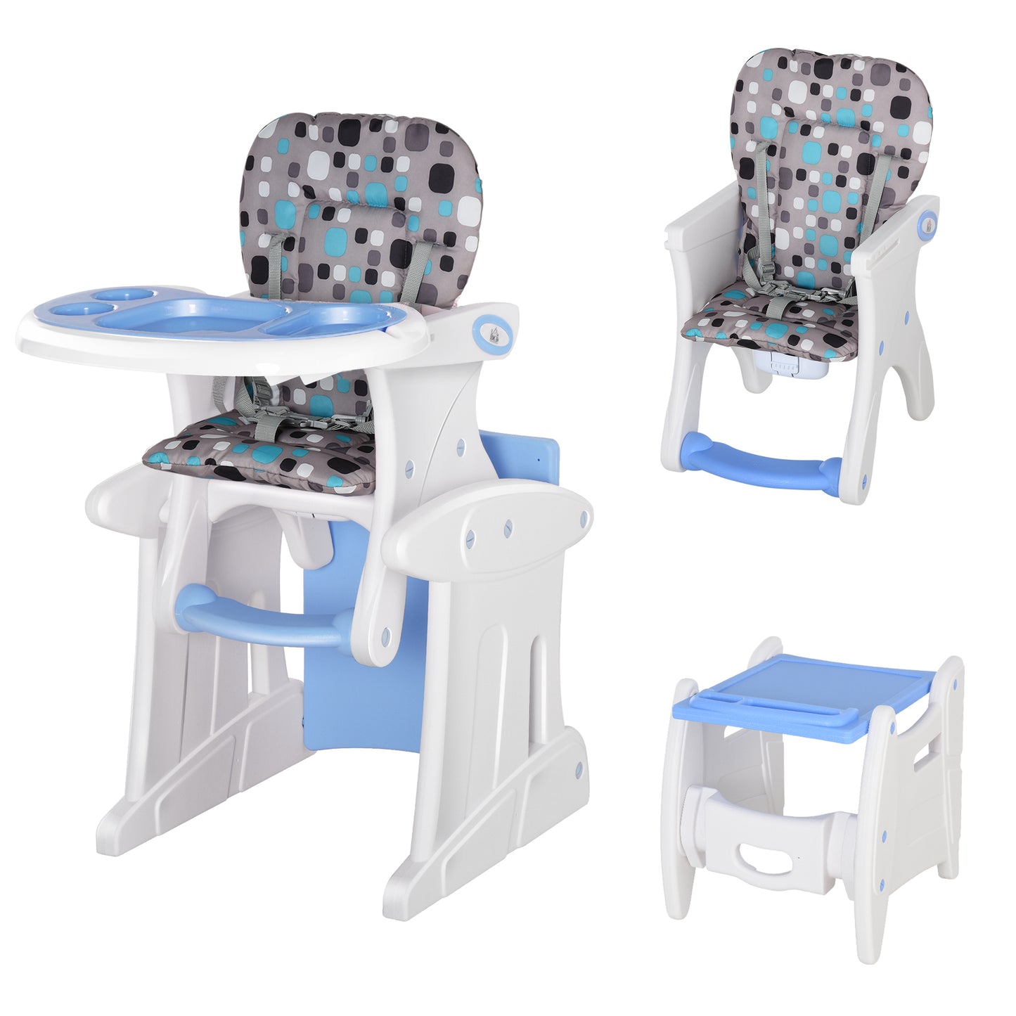 2 in 1 Convertible Baby High Chair Toddler Table Chair Infant