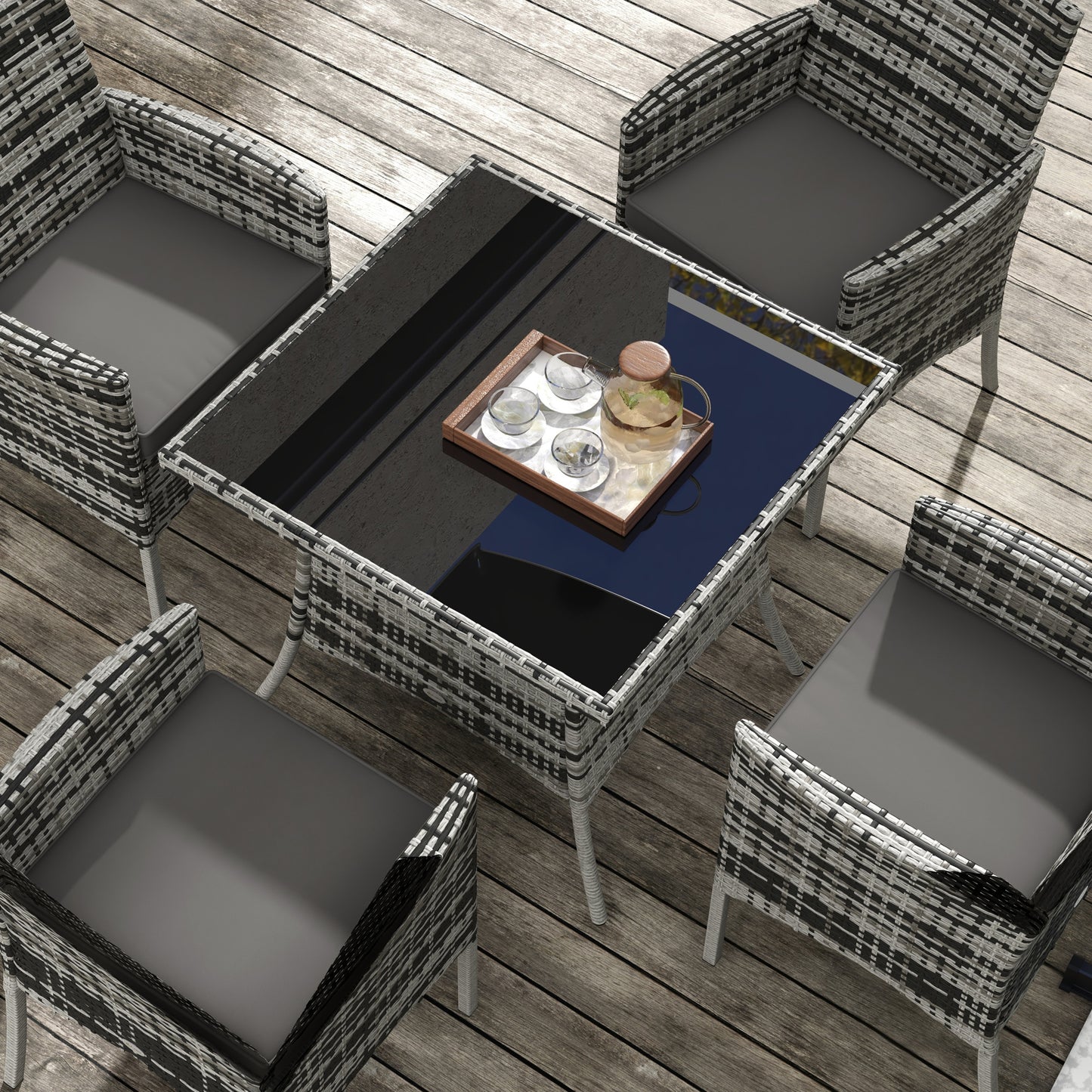 Five-Pieces Rattan Dining Set